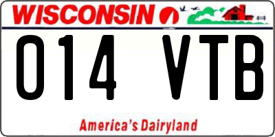 WI license plate 014VTB