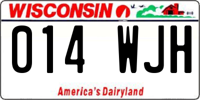 WI license plate 014WJH