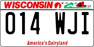 WI license plate 014WJI