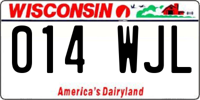 WI license plate 014WJL