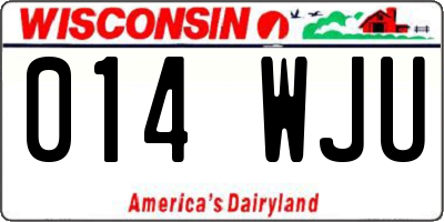 WI license plate 014WJU