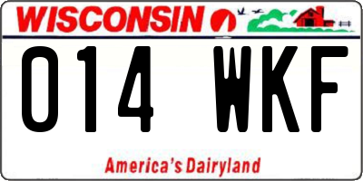 WI license plate 014WKF