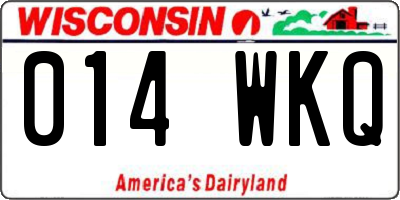 WI license plate 014WKQ