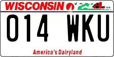 WI license plate 014WKU