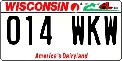 WI license plate 014WKW