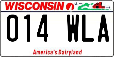 WI license plate 014WLA