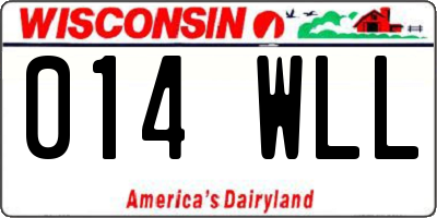 WI license plate 014WLL