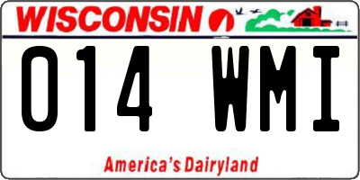 WI license plate 014WMI