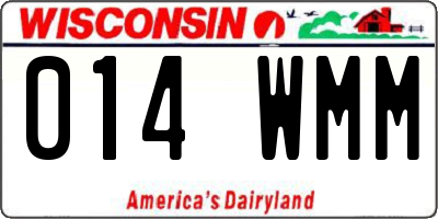WI license plate 014WMM