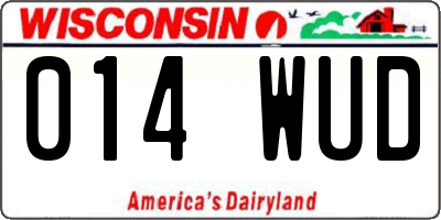 WI license plate 014WUD