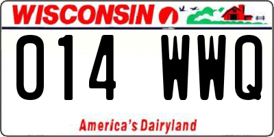 WI license plate 014WWQ