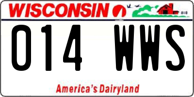 WI license plate 014WWS