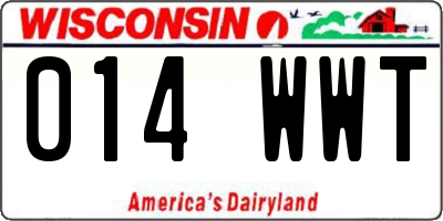 WI license plate 014WWT