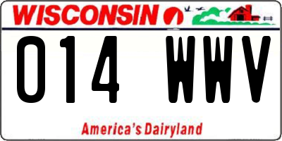 WI license plate 014WWV