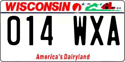 WI license plate 014WXA