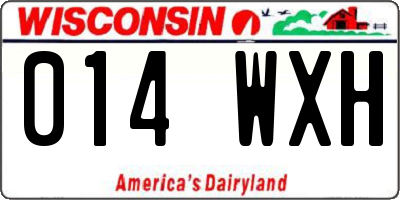 WI license plate 014WXH
