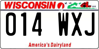 WI license plate 014WXJ