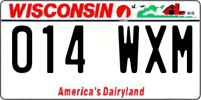 WI license plate 014WXM