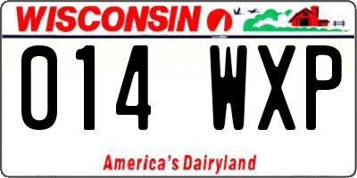 WI license plate 014WXP