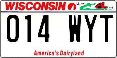 WI license plate 014WYT