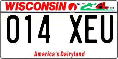 WI license plate 014XEU