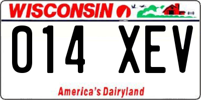 WI license plate 014XEV