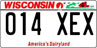 WI license plate 014XEX