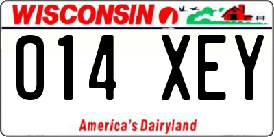 WI license plate 014XEY