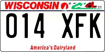 WI license plate 014XFK