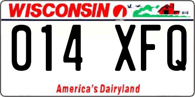 WI license plate 014XFQ