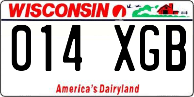 WI license plate 014XGB