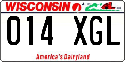 WI license plate 014XGL
