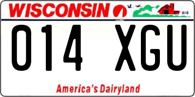 WI license plate 014XGU