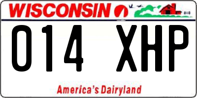 WI license plate 014XHP