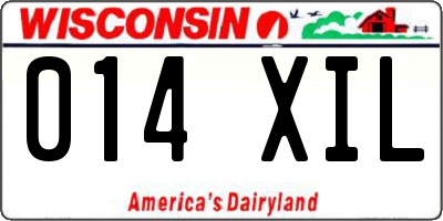 WI license plate 014XIL