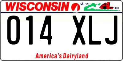 WI license plate 014XLJ