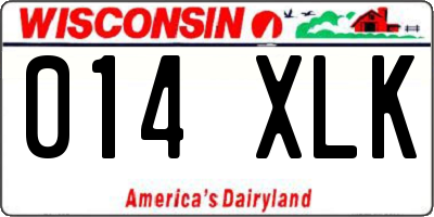 WI license plate 014XLK