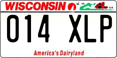 WI license plate 014XLP