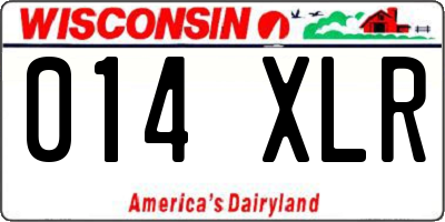 WI license plate 014XLR