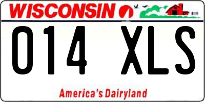 WI license plate 014XLS