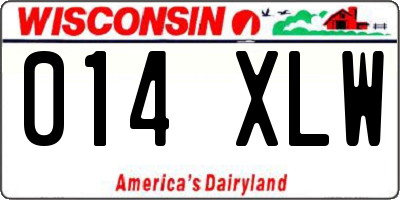 WI license plate 014XLW