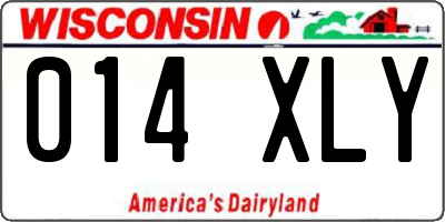 WI license plate 014XLY