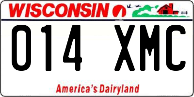 WI license plate 014XMC