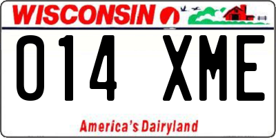 WI license plate 014XME