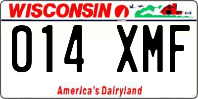 WI license plate 014XMF