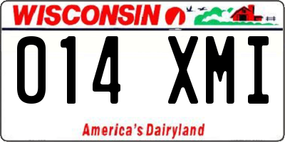WI license plate 014XMI
