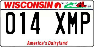 WI license plate 014XMP