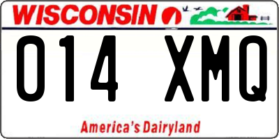 WI license plate 014XMQ