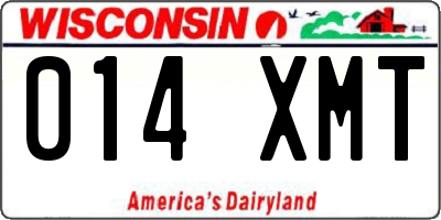 WI license plate 014XMT