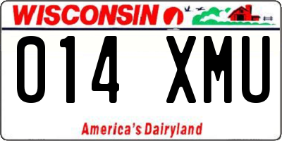 WI license plate 014XMU